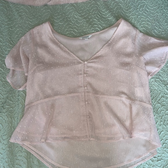 Express Light Pink Blouse Size Medium - Picture 3 of 6